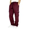 Mens Heavyweight Fleece Cargo Sweatpants Joggers Baggy Elastic Waist Drawstring Workout Pants with Pockets Winter view 1