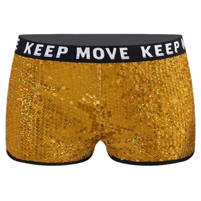 Jhaoyu Kids Girls Sparkling Sequin Shorts for Jazz Hip Hop Street Dance Bottom Party Shorts Hot Pants Gold 16 Years