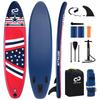 Goplus Inflatable Stand Up Paddle Board, 10FT/10.5FT/11FT SUP with Accessory Pack, Adjustable Paddle, Carry Bag, Fin, Hand Pump, Leash, Repair Kit (Stars & Stripes Type2, 10 FT) view 1