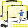 FITPARNER Kids Soccer Goal for Backyard Set - 2 Set of 5X3.6 ft (YellowBlack) view 1