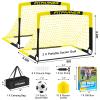 FITPARNER Kids Soccer Goal for Backyard Set - 2 Set of 5X3.6 ft (YellowBlack) view 2