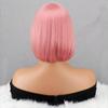 yumtaro Pink Wigs for Women Short Synthetic Bob Wig with Bangs Glueless Shoulder Length Apple Cut Colorful Cosplay Wig for Girls Daily Party and Halloween Costume Use view 3