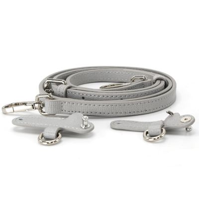 banbeln Mini Bags Leather Shoulder Strap Kit Fit For Adjustable Crossbody Small Bag (Grey-silver)