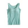 ,2 Pack Tank Tops for Women 2024 Cami Built in Bras Plus Size Shelf Bra Shirt Yoga Athleic Layering Undershirt,Mint Green,Medium view 3