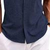 QOAAIE 3 Pack Men's Short Sleeve Linen Shirts Casual Button Down Collar Shirt Summer Beach Hawaiian Vacation Shirts (Brown/D-Blue/Grey2,L) view 3