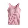 Cyber Mon 2024,2 Pack Tank Tops for Women 2024 Cami Built in Bras Plus Size Shelf Bra Shirt Yoga Athleic Layering Undershirt,Rose Gold,Small view 2