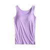 Cyber Mon 2024,2 Pack Tank Tops for Women 2024 Cami Built in Bras Plus Size Shelf Bra Shirt Yoga Athleic Layering Undershirt,Rose Gold,Small view 3