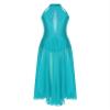 HULIJA Womens Long Lyrical Dance Dress Contemporary Dancewear Flowy Split Maxi Dresses Performance Costume Bluegreen Small view 3