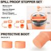 HYZ 8 Piece Accessories for Stanley Cup, Silicone Spill Proof Stopper Set and Protective Boot Including Straw Cover Cap for Stanley H2.0 20oz 30oz 40oz Tumbler, Nectarine view 2