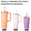 HYZ 8 Piece Accessories for Stanley Cup, Silicone Spill Proof Stopper Set and Protective Boot Including Straw Cover Cap for Stanley H2.0 20oz 30oz 40oz Tumbler, Nectarine view 4