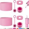 HYZ 8 Piece Accessories for Stanley Cup, Silicone Spill Proof Stopper Set and Protective Boot Including Straw Cover Cap for Stanley H2.0 20oz 30oz 40oz Tumbler, Peony view 1