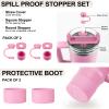 HYZ 8 Piece Accessories for Stanley Cup, Silicone Spill Proof Stopper Set and Protective Boot Including Straw Cover Cap for Stanley H2.0 20oz 30oz 40oz Tumbler, Peony view 2