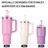 HYZ 8 Piece Accessories for Stanley Cup, Silicone Spill Proof Stopper Set and Protective Boot Including Straw Cover Cap for Stanley H2.0 20oz 30oz 40oz Tumbler, Peony view 4