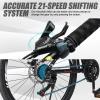 CamPingSurvivals 24/26/27.5 Inch Folding Bikes for Adults 21 Speed Mountain Bike, Adult Bicycle with High Carbon Steel Frame, Full Suspension, Dual Disc Brake and Adjustable Ergonomic Seat(26" Black) view 2