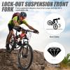 CamPingSurvivals 24/26/27.5 Inch Folding Bikes for Adults 21 Speed Mountain Bike, Adult Bicycle with High Carbon Steel Frame, Full Suspension, Dual Disc Brake and Adjustable Ergonomic Seat(26" Black) view 3