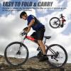 CamPingSurvivals 24/26/27.5 Inch Folding Bikes for Adults 21 Speed Mountain Bike, Adult Bicycle with High Carbon Steel Frame, Full Suspension, Dual Disc Brake and Adjustable Ergonomic Seat(26" Black) view 4