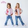 Disney Princess Ariel Little Girls Varsity Bomber Letterman School Baseball Jacket Tie-dye Zip Up Fall Clothes Lightweight Sweatshirt Pink 3T view 2