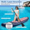 GYMAX Stand Up Paddle Board, Inflatable SUP with Wide Non-Slip EVA Deck, Accessories-Leash, D Rings, Hand Pump, Adjustable Paddle & Backpack, Paddle Boards for Adults Youth (Stars & Stripes Style B) view 2