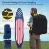 GYMAX Stand Up Paddle Board, Inflatable SUP with Wide Non-Slip EVA Deck, Accessories-Leash, D Rings, Hand Pump, Adjustable Paddle & Backpack, Paddle Boards for Adults Youth (Stars & Stripes Style B) view 3