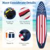 GYMAX Stand Up Paddle Board, Inflatable SUP with Wide Non-Slip EVA Deck, Accessories-Leash, D Rings, Hand Pump, Adjustable Paddle & Backpack, Paddle Boards for Adults Youth (Stars & Stripes Style B) view 4