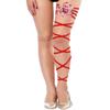 deladola Red Leg Wraps Rave Rose Leg Straps Elastic Garter Cross Bandage Festivals Costume for Women(Rose)