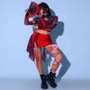 deladola Red Leg Wraps Rave Rose Leg Straps Elastic Garter Cross Bandage Festivals Costume for Women(Rose) view 3
