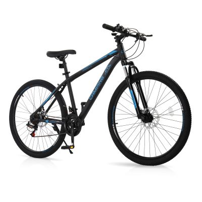 CamPingSurvivals 26/27.5" Mountain Bike 21 Speed Bikes for Adults, Men & Women Mountain Bike with High Carbon Steel Frame, All-Terrain Tires, Double Disc Brake and Suspension Fork(27.5" Blue)