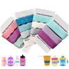 3 Piece Personalized Baby Bottle Labels for Daycare School Summer Camp Customized Children's Water Bottle Name Bands Custom Engraved Reusable Silicone Cup Bands Labels view 1