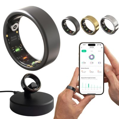 2025 Smart Ring for Women Men, Sleep Tracker Ring, Fitness Smart Ring, Activity Tracker,Sleep Monitor, Stress/Heart Rate/Women's Calories Steps Tracking-No APP Subscription (Black, #11-64.6mm/2.54")