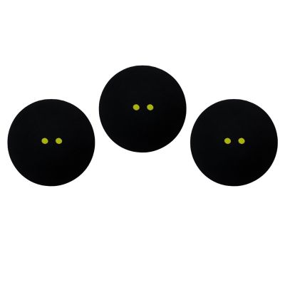 kowaku 3Pcs Double Yellow Dot Squash Balls Practice Slow Speed Portable Men Women 39mm Training Balls for Games Club