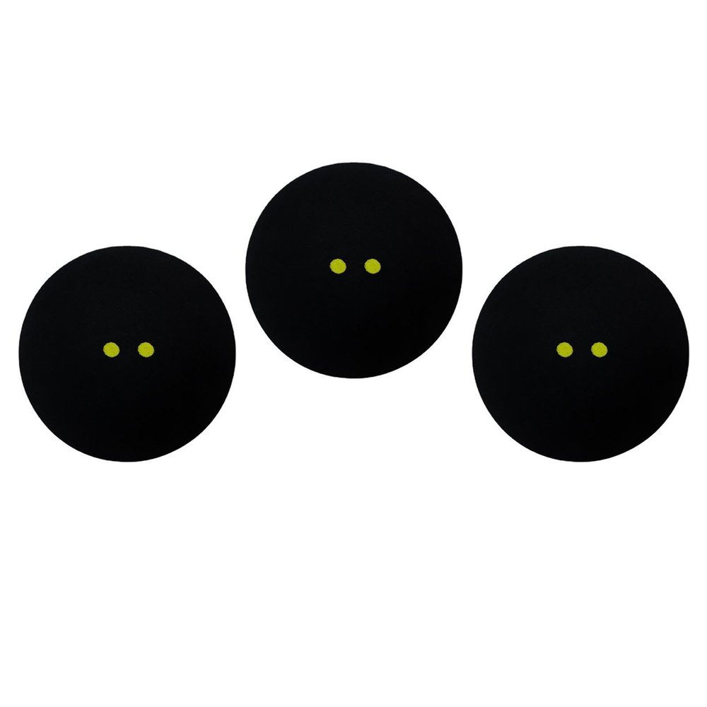 kowaku 3Pcs Double Yellow Dot Squash Balls Practice Slow Speed Portable Men Women 39mm Training Balls for Games Club