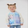 Disney Frozen Elsa Little Girls Varsity Bomber Letterman School Baseball Jacket Tie-dye Lightweight Sweatshirt Zip Up Fall Clothes Blue Coat 2T view 3