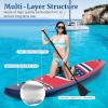 GYMAX Stand Up Paddle Board, Inflatable SUP with Wide Non-Slip EVA Deck, Accessories-Leash, D Rings, Hand Pump, Adjustable Paddle & Backpack, Paddle Boards for Adults Youth (Stars & Stripes Style A) view 2