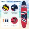 GYMAX Stand Up Paddle Board, Inflatable SUP with Wide Non-Slip EVA Deck, Accessories-Leash, D Rings, Hand Pump, Adjustable Paddle & Backpack, Paddle Boards for Adults Youth (Stars & Stripes Style A) view 3
