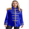 LiiYii Womens SGT Sergeant Pepper Budget Jacket Hippy Medieval Shiny Satin Jackets Halloween Cosplay Costume Royal Blue Medium view 1