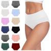 takaeys Cotton Underwear for Women High Waist Full Coverage Briefs Comfort Soft Panties Trendy Breathable Underwear White view 1