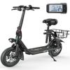Gyroshoes C1 Electric Scooter with Seat and Basket, 300W High-Power Motor, 15.5 MPH Max Speed, Advanced Braking System, LCD Dashboard, Ideal for Adults, C1-G5G view 1