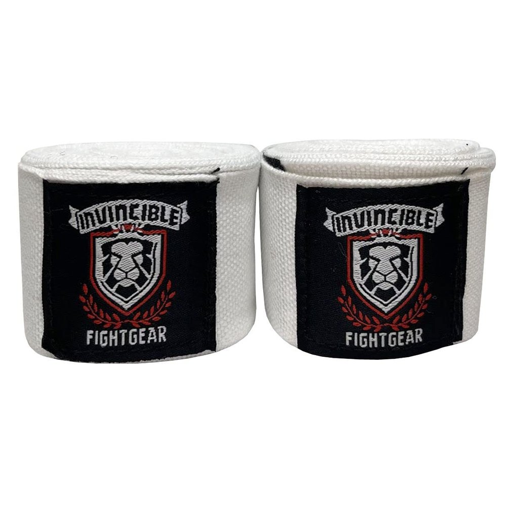 Amber Fight Gear Ultimate 180-Inch Mexican Style Elastic Hand Wraps Premium Quality Boxing Kickboxing Muay Thai MMA Wraps for Men and Women, White, Sold as a Set of 2 Pairs