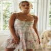 TEOPTKY 2024 New Women's Summer Printed Suspender Mini Dress,Summer Floral Mini Dress,Women's Boho Floral Mini Dress (Style C,Large) view 4