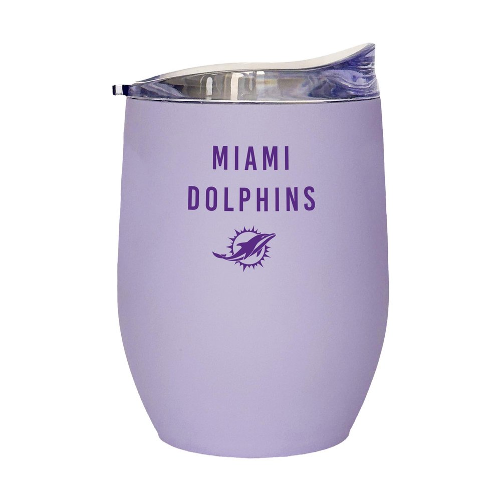 Logo Brands Miami Dolphins 16oz. Lavender Soft Touch Curved Tumbler