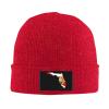 CHENYONAS Florida State Map with Flag Winter Unisex Beanie Warm Thick Knitted Hat Soft Stretch Skull Hat Red view 2