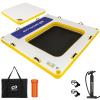 Goplus Inflatable Floating Dock, 8FT x 8FT x 6.5 Inch Thick Swim Dock Platform w/Mesh Swim Area, Non-Slip Pad, Portable Bag, Portable Bag, Water Mat Raft for Lake, Beach, River, Pool view 1