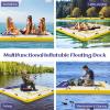 Goplus Inflatable Floating Dock, 8FT x 8FT x 6.5 Inch Thick Swim Dock Platform w/Mesh Swim Area, Non-Slip Pad, Portable Bag, Portable Bag, Water Mat Raft for Lake, Beach, River, Pool view 2