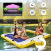 Goplus Inflatable Floating Dock, 8FT x 8FT x 6.5 Inch Thick Swim Dock Platform w/Mesh Swim Area, Non-Slip Pad, Portable Bag, Portable Bag, Water Mat Raft for Lake, Beach, River, Pool view 4
