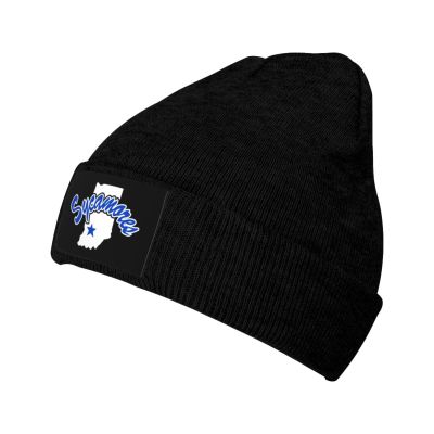CHENYONAS Indiana State Winter Unisex Beanie Warm Thick Knitted Hat Soft Stretch Skull Hat Black
