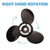 WINGOGO 48-832832A45 14.25 X 21 Pitch 3 Blade 15 Spline Tooth Boat Propeller Replacement for Mercury Black Max Outboard 135-300 HP MerCruise Stern Drive Alpha Bravo Aluminum Prop with Hub Kit view 4