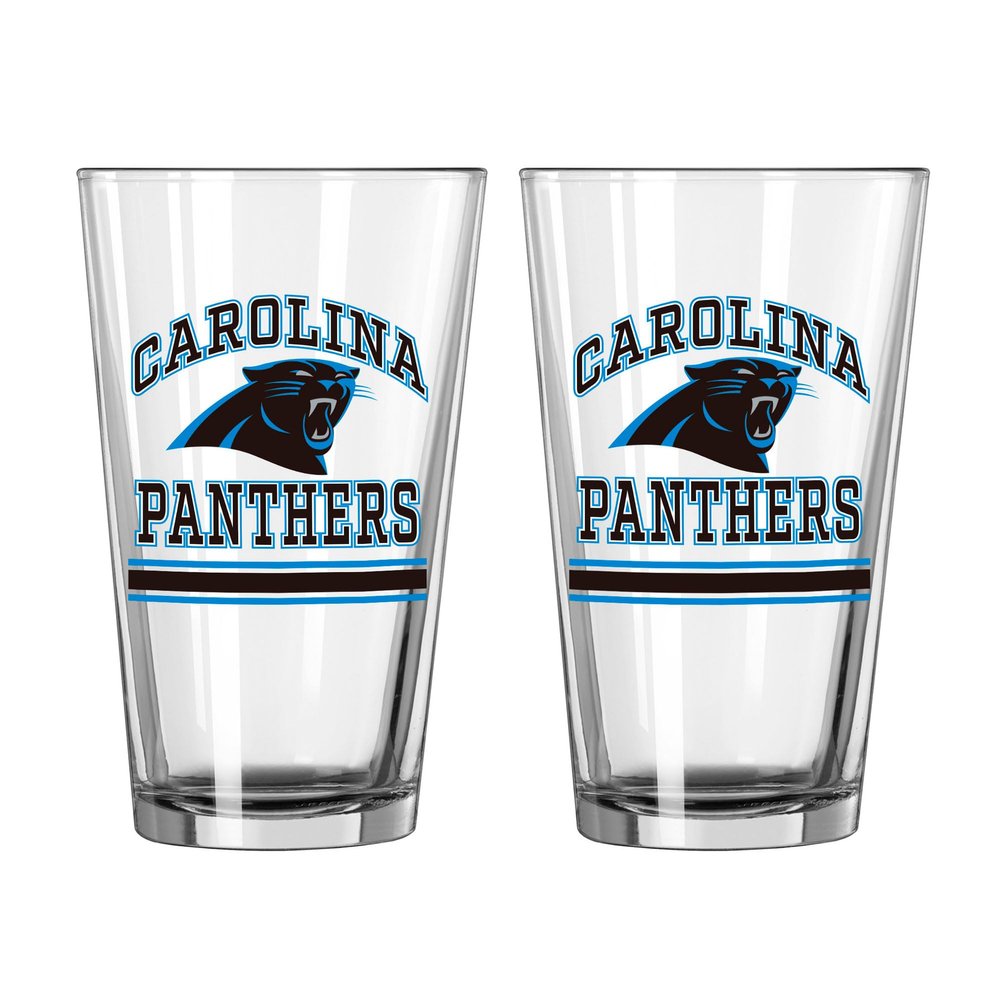 Logo Brands Carolina Panthers 16oz. Pint Glass Two Pack