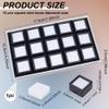 BENECREAT 15 Pack Gemstone Display Box, 1.1x1.1x0.65inch Black Diamond Display Case Jewelry Box Container with Clear Glass Window for Treat, Gems, Diamond view 2