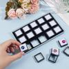 BENECREAT 15 Pack Gemstone Display Box, 1.1x1.1x0.65inch Black Diamond Display Case Jewelry Box Container with Clear Glass Window for Treat, Gems, Diamond view 3