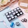 BENECREAT 15 Pack Gemstone Display Box, 1.1x1.1x0.65inch Black Diamond Display Case Jewelry Box Container with Clear Glass Window for Treat, Gems, Diamond view 4